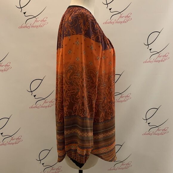 Black Rainn Peasant Elastic Neck Pullover. Size Small. Semi Sheer. Boho. B42 - Picture 3 of 7